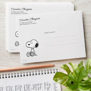 Enveloppe PEANUTS   Snoopy on Black White Comics