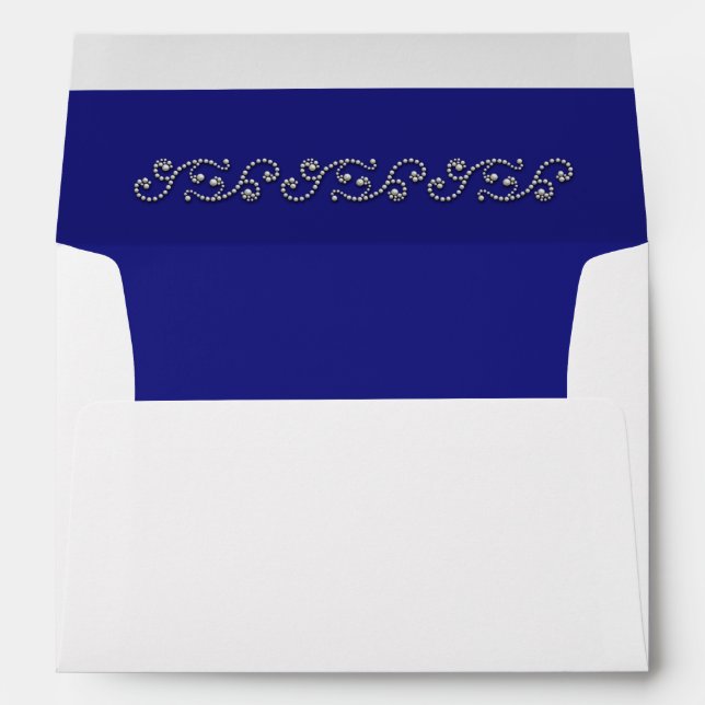 Enveloppe Pearls et Sapphire Blue Invitation (Dos (Bas))