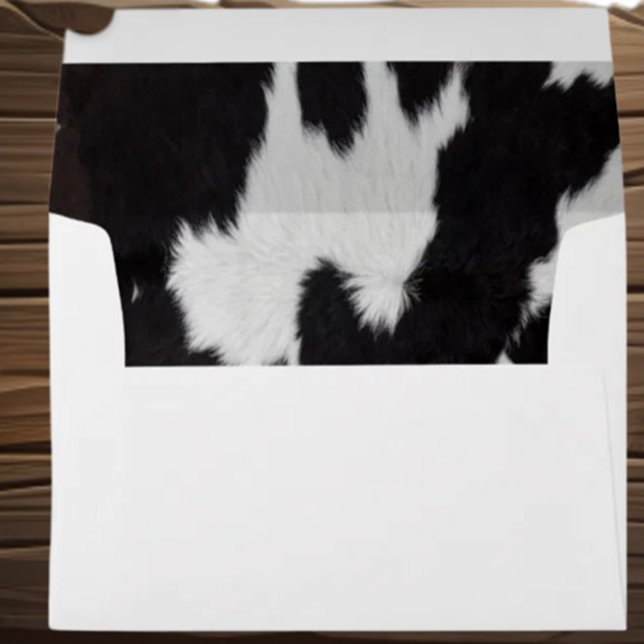 Enveloppe peau de vache noir (Black and White Cow Envelope)