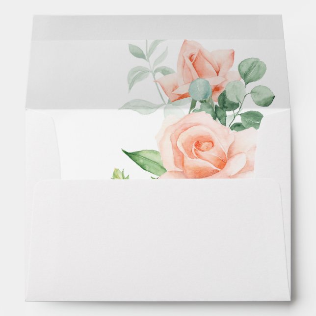 Enveloppe Pêche et blanc Floral V3 2 (Dos (Bas))