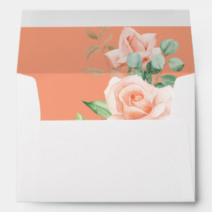 Enveloppe Pêche et blanc Floral V3 2- Rose
