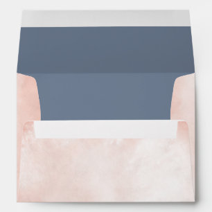 Enveloppe Pêche et Faire-part de mariage d'aquarelle bleu fo