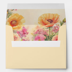 Enveloppe Pêche Et Ressort Rose Floral
