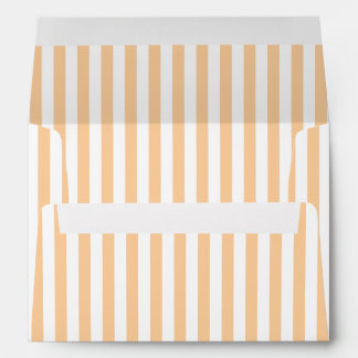 Enveloppe Pêche pastel et rayure blanche