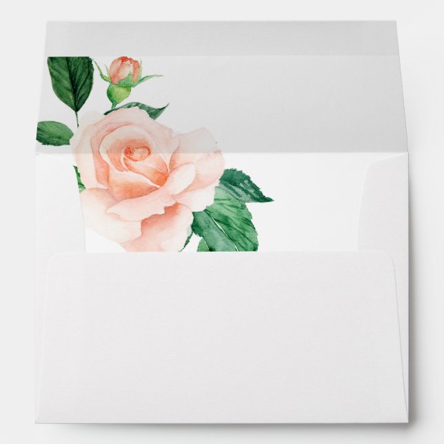 Enveloppe Pêche Rose Floral V3 (Dos (Bas))