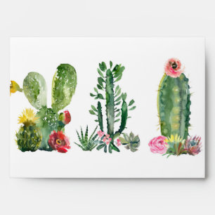 Enveloppe Peinture de cactus aquarelle