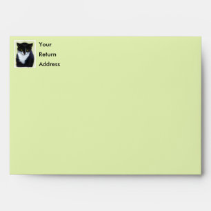 Enveloppe Peinture de chat Tuxedo - Cute Original Cat Art