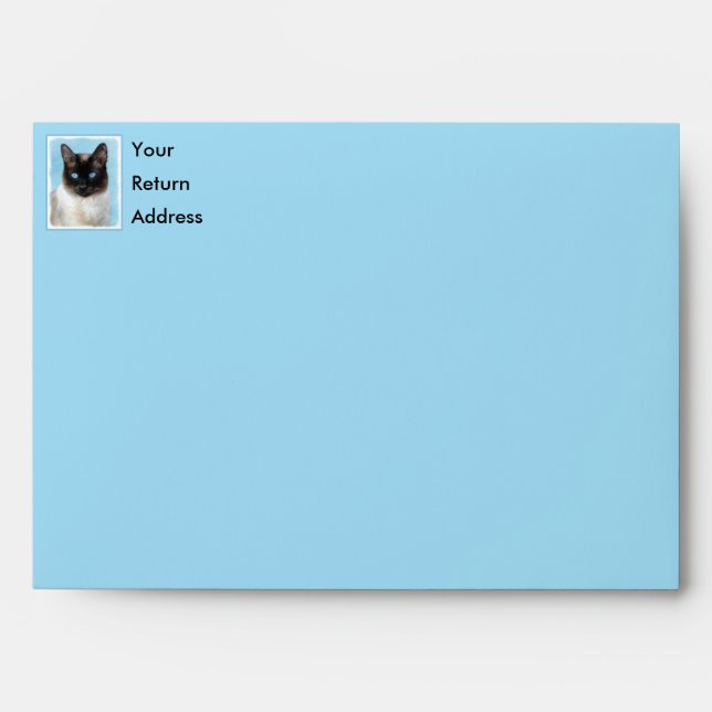 Enveloppe Peinture de chats de Siamese - Cute Original Cat A (Devant)