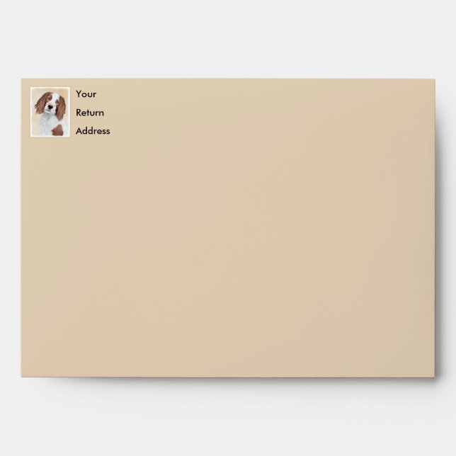 Enveloppe Peinture en Setter rouge et blanc irlandais - Art  (Devant)