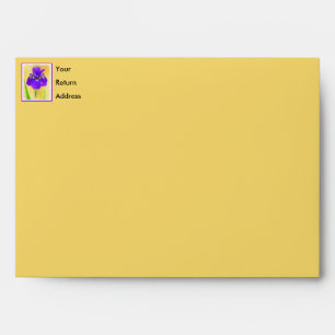 Enveloppe Peinture Iris Violet - Art Fleur Originale
