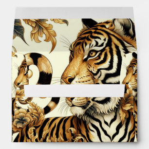 Enveloppe Peinture vintage de tigre d'or
