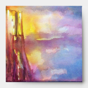 Enveloppe PENDRAGON Chevaliers médiévaux, Coucher de soleil 