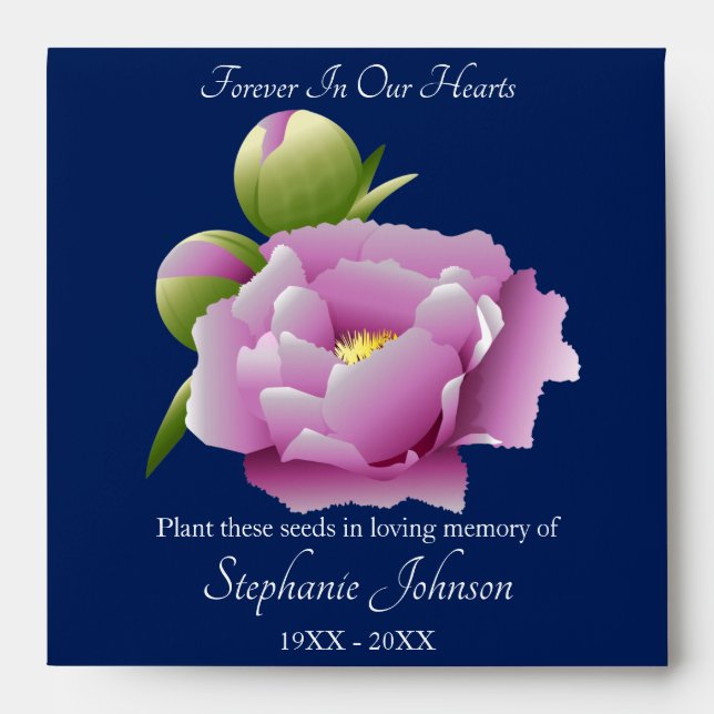 Enveloppe Peony Memorial Seed Packet (Devant)