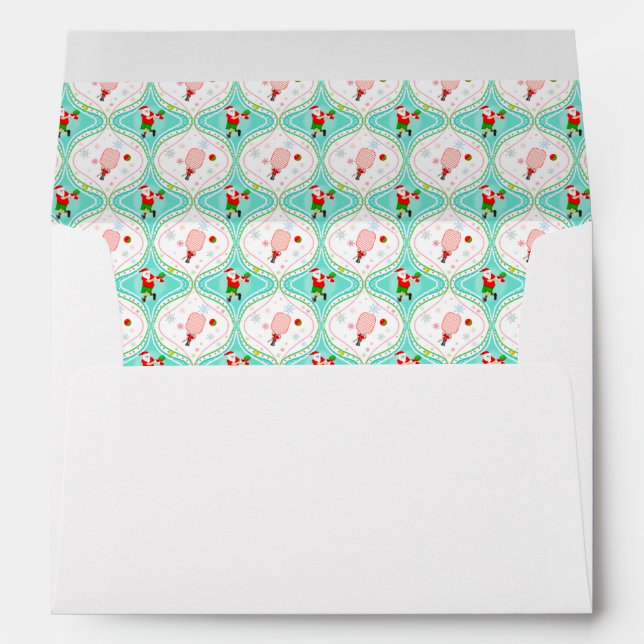 Enveloppe Père Noël Noël Pickleball Ogee Motif (Dos (Bas))