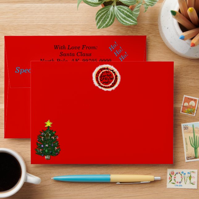 Enveloppe Père Noël Reindeer Fun Faux Mail Noël A7 (Desk)