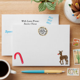 Enveloppe Père Noël Reindeer Sleigh Express Mail