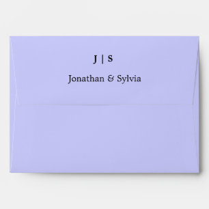 Enveloppe Périwinkle Blue Shade Monogrammes Nom Cool Mariage