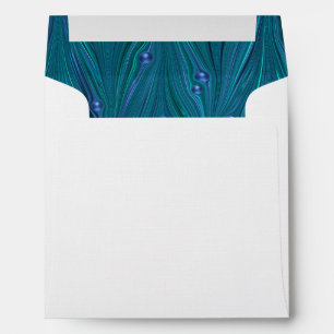 Enveloppe Perles de lin de paon bleu sarcelle violet