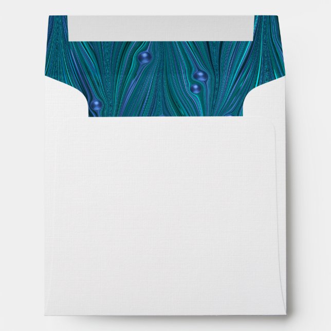 Enveloppe Perles Peacock lin bleu Turquoise (Dos (Bas))