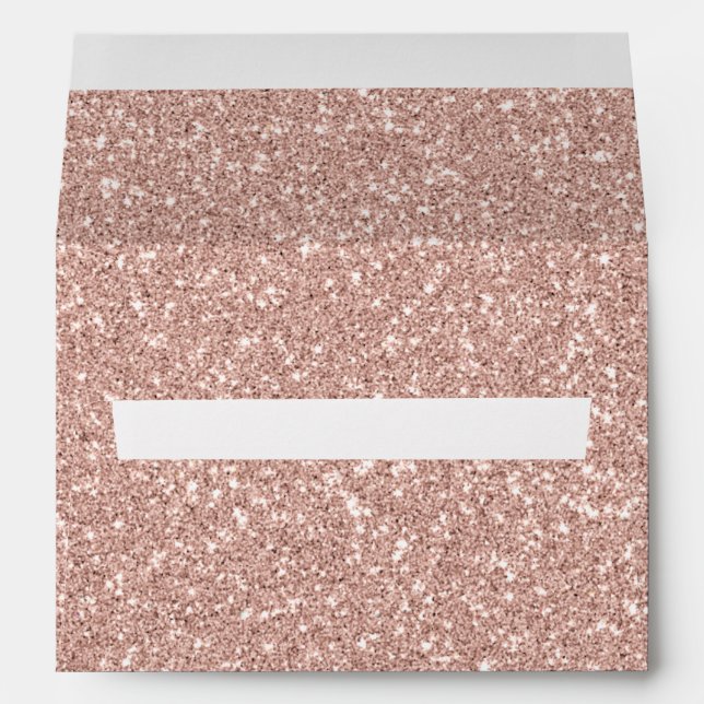 Enveloppe Personalized Faux Rose Gold Glitter (Dos (Bas))