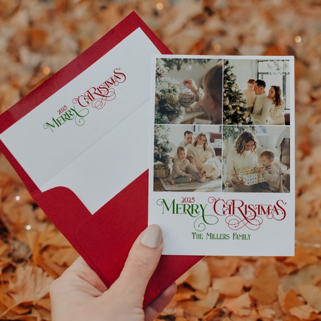 Enveloppe Personalized Festive Merry Christmas Typography (Créateur téléchargé)