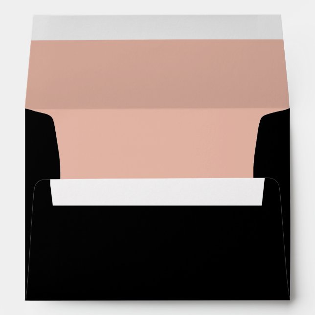 ENVELOPPE PERSONALIZED NAME MODERN MINIMAL BLACK WEDDING (Dos (Bas))