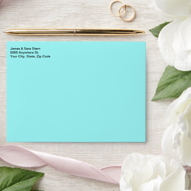 Enveloppe Personnalisé Ajouter Photo Artwork Blue (Wedding)
