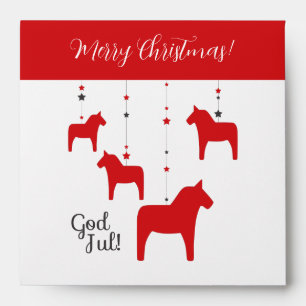 Enveloppe Personnalisé Dieu jul ! Cheval de Noël