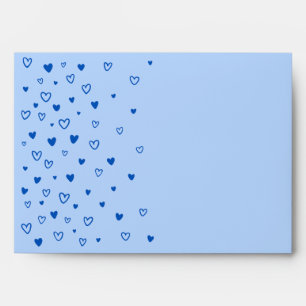 Enveloppe Personnalisé Kawaii Cute Blue Hearts Amour