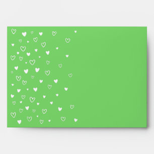 Enveloppe Personnalisé Kawaii Cute Green Hearts Snail Mail