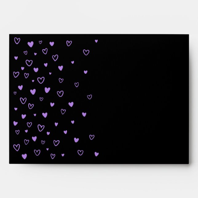 Enveloppe Personnalisé Kawaii Cute Halloween Coeurs pourpres (Devant)