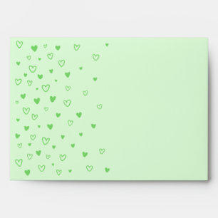 Enveloppe Personnalisé Kawaii Cute Pastel Coeurs verts Amour