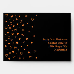 Enveloppe Personnalisé Kawaii mignon Coeurs Noirs Courrier