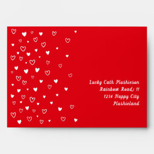 Enveloppe Personnalisé Kawaii mignon Coeurs Rouges Courrier