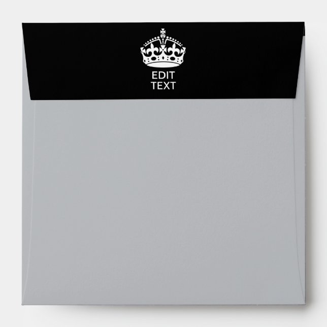 Enveloppe Personnalisé KEEP CALM CROWN Modifier le texte (Dos (Haut rabat))