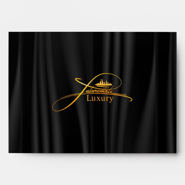 Enveloppe Personnalisé - Liner Rouge et Noir Faux Satin (Devant)