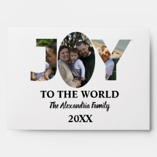 Enveloppe Personnalisé moderne 3 photo collage joie au monde