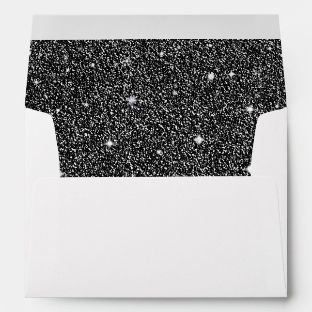 Enveloppe personnalisée à Parties scintillant noir (Dos (Bas))