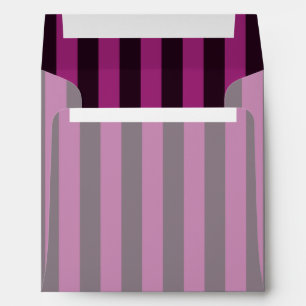 Enveloppe personnalisée à rayures roses cerise