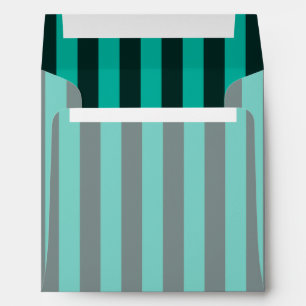 Enveloppe personnalisée à rayures turquoise Peacoc