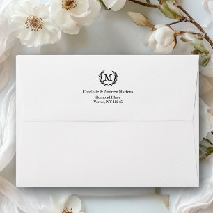 Enveloppe personnalisée avec monogramme élégant en