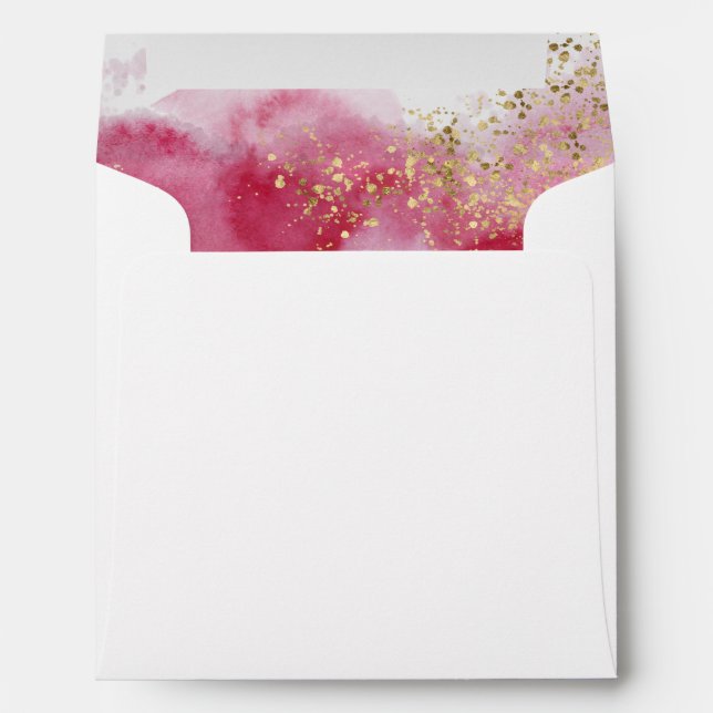 Enveloppe personnalisée avec rabat intérieur rose  (Dos (Bas))