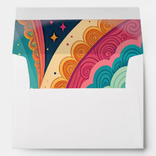 Enveloppe personnalisée avec tourbillon arc-en-cie