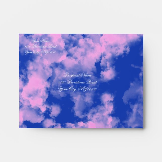 Enveloppe personnalisée bleu et rose (Devant)