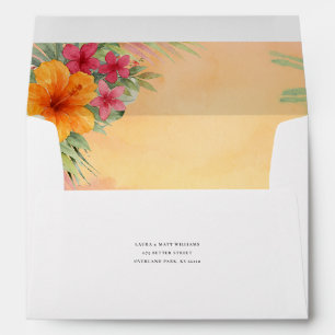 Enveloppe personnalisée Coucher de soleil tropical