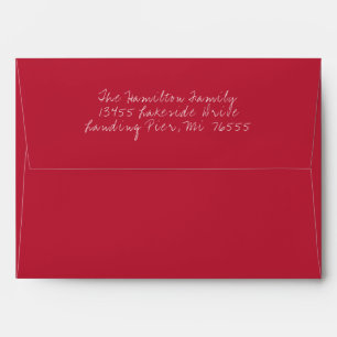 Enveloppe personnalisée de vacances Rouge de Noël