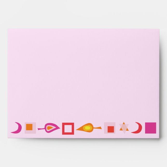 Enveloppe personnalisée du Bat mitzvah BRIGHT PINK (Devant)