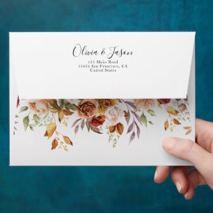 Enveloppe personnalisée du Mariage floral Automne