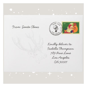 Enveloppe personnalisée du Père Noël pour la lettr