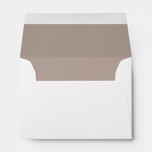 Enveloppe personnalisée en beige blanc Nom et adre (Dos (Bas))